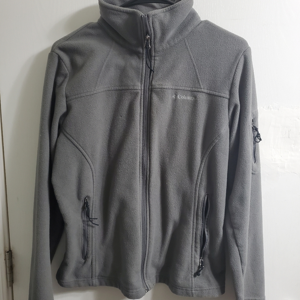 Womens M Grey Fleece Columbia Jacket